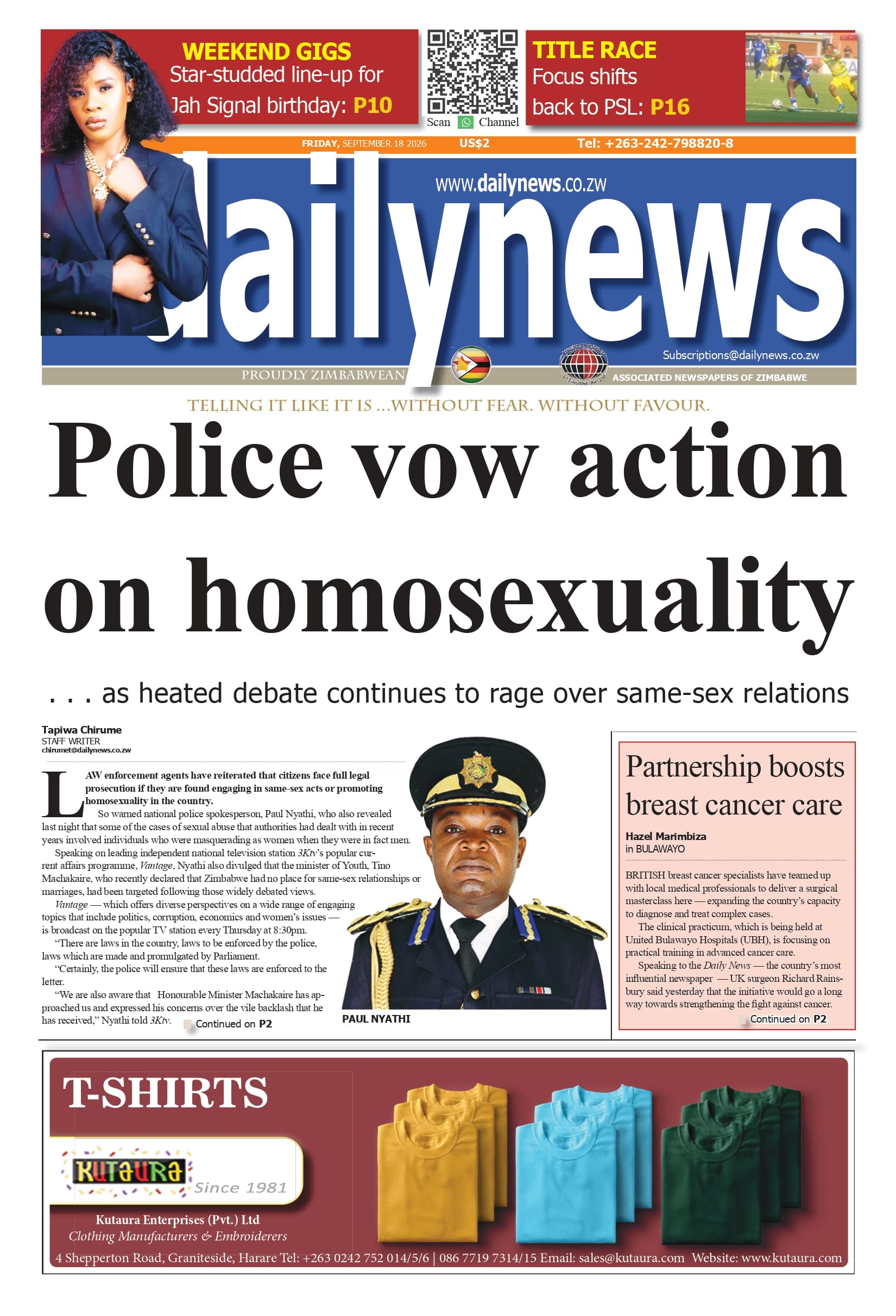 Friday 18 September 2026